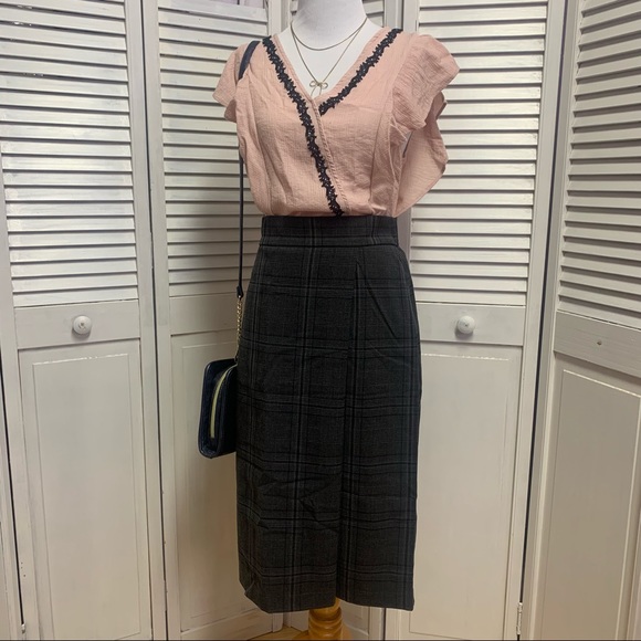 Sweet Wanderer Tops - Pink Crepe Wrap Blouse with Black Lace Detailing and Ruffle Sleeves